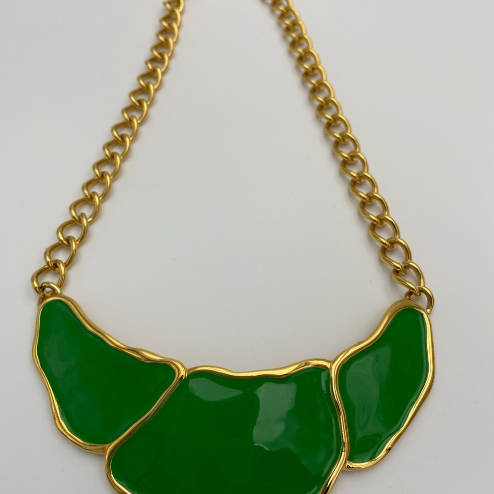 Monet Vibrant Green and Gold Necklace